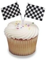 Checkered Flag Racing Cupcake Picks - 48 pcs