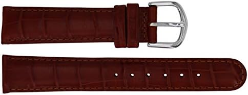 Citime Brown Leather Band Replacement, Alligator Pattern, Pin Clasp, 18mm Strap _ B18BroItr84S