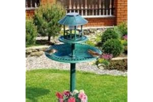 EASYLIFE LIFESTYLE SOLUTIONS Easylife 4-in-1 Solar Bird Hotel, Bird Bath and Feeder, Bird Table, Bird Bath, Bird Feeding Station, Bird Hotel for Garden, Solar Powered Bird Feeder, h95cm x d44cm - Fully Guaranteed