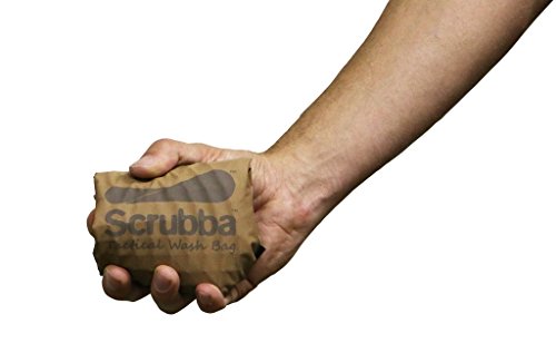 Bolsa Lavado Portátil Scrubba (modelo 2017) – Ideal para Viajar, Acampada, Senderismo y Lavar la Ropa En Cualquier Lugar – Marrón