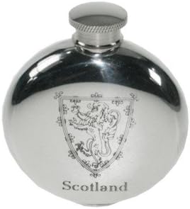 Wentworth Pewter - Lion of Scotland Round Pewter Flask, Scotland, Scottish Gift, Rampant Lion