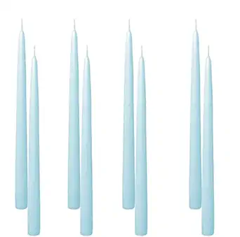 Luces Smokeless and Dripless Scented Sky Blue Taper Stick Candles for Decorations Dinner Table Wedding Birthday Party Home Decor Festival (Pack of 8)