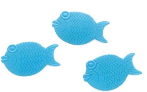 Antirutschpad Fisch Rutschstopper für Badewanne und Dusche türkis Ø 12cm 6er Set