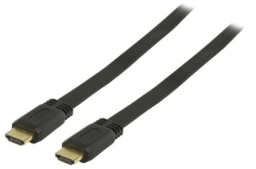 Valueline VGVP34100B20 High Speed HDMI Flachkabel mit Ethernet (Stecker auf Stecker, 2m) schwarz