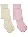 M&Co Baby Girl Knitted Tights In Cream And Pale Pink - Multipack - 2 Pairs Multicolour 0/6 Mth