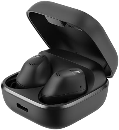 Sennheiser ACCENTUM True Wireless Auricolari - Suono cristallino con ANC ibrido, design ergonomico, durata della batteria di 28 ore, interfaccia tattile e doppio microfono - Nero