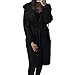 Produktbild TianWlio Jacken Parka Mäntel Herbst Winter Einfacher Flauschiger Kapuzen Mantel mit Langem Mantel und Wintergürtel (M, Schwarz)