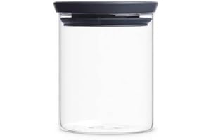 Brabantia 298288 Barattolo Rotondo in Vetro Borosilicato, 0.6 l, Trasparente