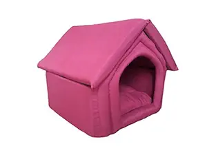 Petitude Pet House Reversable (Maroon) Color Ultra Soft Ethenic Designer Bed for(Small Breads) Dog & Cat(Export Quality)-Medium