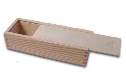 Holz-Schachtel, Aufbewahrungsbox mit Schiebedeckel, Kiefer unbehandelt