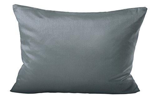Kissenhülle Wildseide Optik uni Kissenbezug Zierkissen Deko Kissen #1134 (grau, 40x60)