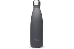 Qwetch - Bouteille Isotherme Originals Gris 500ml - 24h Froid et 12h Chaud - Etanche, Sans BPA & Réutilisable - Gourde inox isotherme pour Sport, Voyage, Bureau, Randonnée