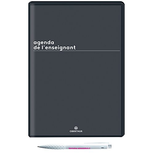 Download Lot Agenda de L'enseignant 2018-2019 Boreal d'Oberthur 1 Jour par page Noir + 1 Stylo Blumie Shop