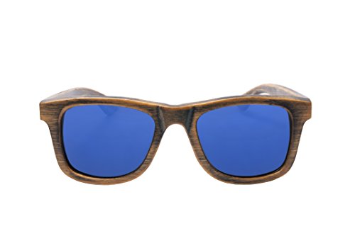 OCEAN-SUNGLASSES-wood-Victoria-lunettes-de-soleil-polarisBlackrolles-en-Bambou-Monture-Noir-Verres-Revo-Bleu-530020