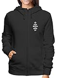 80% algodon 20% poliestere T-Shirtshock Sudadera con Capucha Zip para Las Mujeras Negro TKC1255 Keep Calm and Buff UP