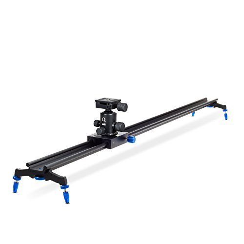 Preisvergleich Produktbild Professioneller HAUSER & PICARD 120 cm Kamera-Slider inklusive "Omega 3" 360 Grad Kugelkopf mit 1 / 4 Zoll Schnellwechselplatte / Track-Dolly / Kamera-Schiene / Kamera-Wagen / Kamera-Schienen / besonders verwindungssteif und mit besonders hoher Tragkraft zur horizontalen, schrägen und vertigonalen Verwendung / Endseitige und Mittige Befestigungspunkte für Stative / Für den Einsatz mit Kugelköpfen besonders geeignet / Stabilisierung von Foto Film Video / Filmemachen mit DSLR-Kamera v. Nikon Canon