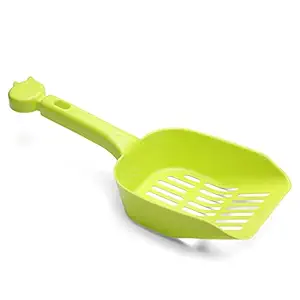 PSK PET MART Cat Litter Scooper with Deep Shovel -Sifter with Holder - Solid Handle (Light Green, Scooper with Poop Bags)