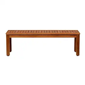 Amazonia Aster Backless Patio Bench | Eucalyptus Wood | Ideal for Outdoors and Indoors, 53