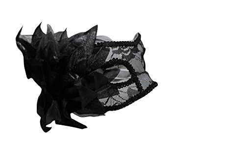 Venezianische Venetianische Maskerade Maske Karneval Kostüm Fasching Verkleidung Shades of Grey Herren und Damen Funkelnd Mitternacht mit Blume - 3