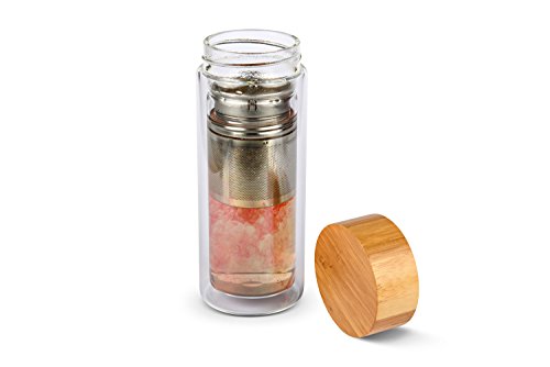 Glas- Trinkflasche – Die ideale Tea to go Thermoflasche im edlen Design, 300ml - 2