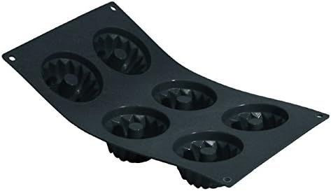 De Buyer 1979.01 Moul ' Flex Silicone Baking Mould - 6 Mini Kougloff Cakes, Black