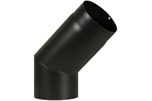 GRAN SASSO INOX Curva a 45° Verniciata per Fumisteria – in Acciaio al Carbonio SP. 20/10 – per Stufe a Legna – Diametro 120mm