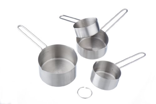 VonShef Edelstahl 4er Set Messbecher für trockene und flüssige Bestandteile – Präfekt zum Kochen oder Backen - 5