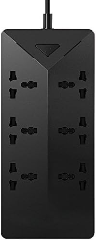 Smart Surge Protector Power Strip with 6 Outlets &amp; 5 Quick Charge USB Ports and 6ft Extension Cord Charging Station, Black