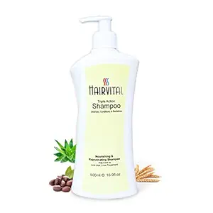 Hairvital Shampoo with Conditioner and Goodness of Natural Aloe vera, Jojoba oil & Vitamin E Deeply Nourishes Dry, Dull & Frizzy Hair Promotes Hair Growth & Reduces Hair Damage For Shiny Hair - 500 ML