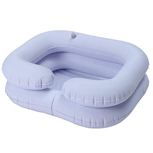 Cubeta para lavado de cabeza, cubeta para ropa de cama con tubo de drenaje para personas con carga de cama, lavabos hinchables para la asistencia médica, niños, personas mayores, discapacitados
