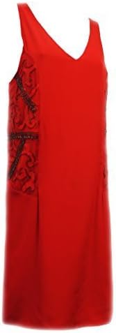 New Retro Vtg 1920's Red Deco Beaded Gatsby Downton Flapper Charleston Dress