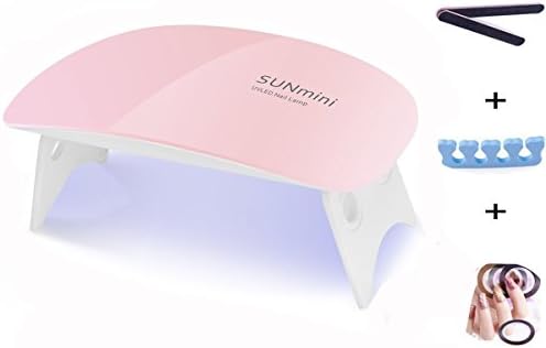 Nail Dryer Curing Lamp 6W Sun UV LED Light Portable Gel Based Polishes Manicure/Pedicure with Glitter Nail Art Tips Kits (White)