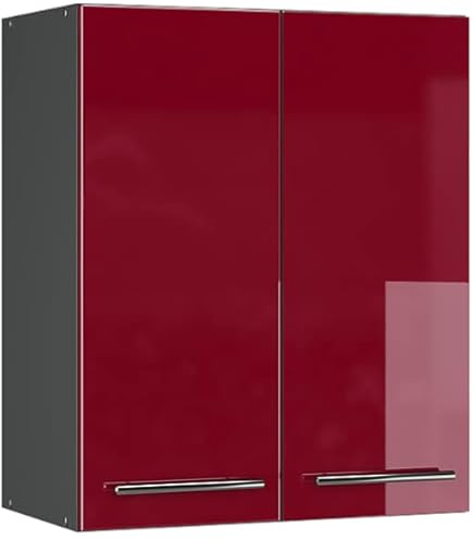 Vicco - R-line Keukenkast - Hoogglans Rood - Antraciet Werkblad