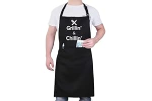 RowMi BBQ Apron Grillin'' and Chillin' Great for BBQ's, kitchen or fun loving chefs and cooks alike