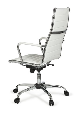 AMSTYLE Bürostuhl GENF 1 Bezug Kunstleder Weiß Design Schreibtischstuhl XXL 110kg Chefsessel höhenverstellbar Drehstuhl ergonomisch mit Armlehnen Rücken-Lehne Wippfunktion verstellbar Schalensitz hoch - 