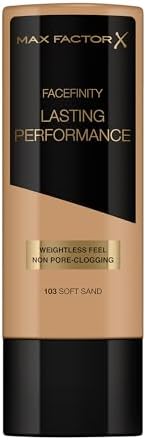 Max Factor - Fondotinta Liquido Lasting Performance - Alta Coprenza, Finish Matte e Lunga Durata - 103 Soft Sand - 35 ml