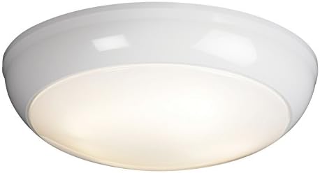 Saxby Vigor 16W 275mm Gloss White Round Flush Modern Commercial IP44 HF Bulkhead Ceiling Light