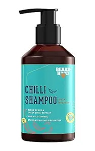 Beardhood Chilli Shampoo for Hair Growth, 200ml | Red & Green Chilli Extract | Hair Fall Control | Zero Toxin & Vegan