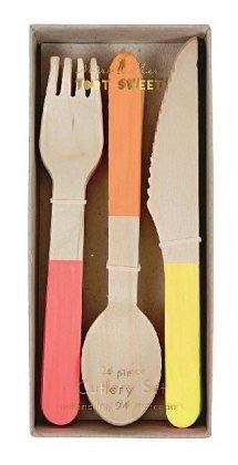 Preisvergleich Produktbild Meri Meri Holzbesteck Set Neon