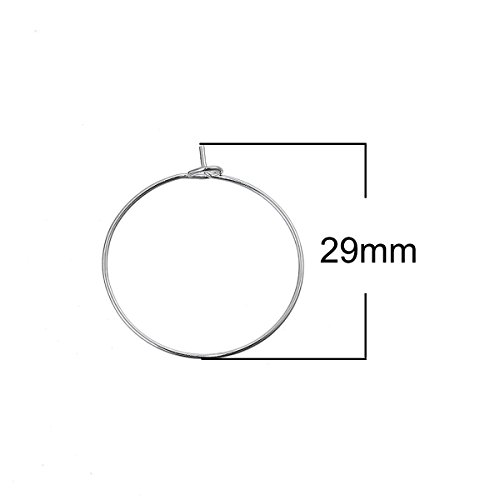 Fyore Versilberte Legierung Wein Glas Charme Ringe für Namensschild Bar Craft 29 x 25 mm 100 Stück 29 x 25mm Silber - 3