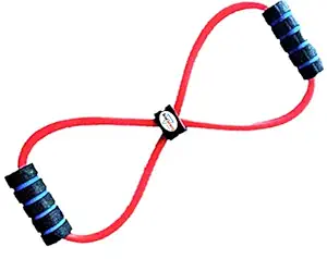 HeadTurners Chest Expander Resistance 8 Type Muscle Chest Expander Rope Workout Pulling Exerciser Fitness Solid Rubber Figure 8 Resistance Toning Tube (Multi-Color)