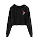 Produktbild ABsoar Sweatshirt Sweatshirt Damen Kapuzenpullover Hoodie Langarm Hoodie Stickerei Rose Shirt Fleece Applikationen Pullover Tops Bluse Oberteile,ABsoar …