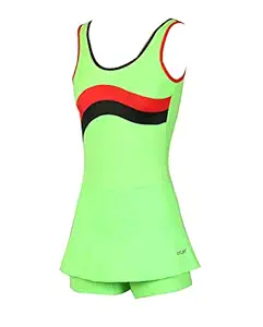 LYCOT - Girls Sleeveless A-Line Top + Hot Shot Pattern Swimwear Green