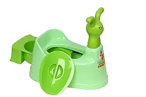 Car and Scooter Style Potty Toilet Trainer Seat/Chair with Removable Tray and Closing Lid and High Back Support for Toddler Boys Girls (Age 7 Months to 3 Years) (Green, Scooter Potty)