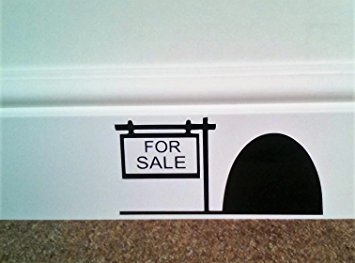 Wandtattoo: Mauseloch mit Aufschrift "For Sale" (zum Verkauf), für Sockelleiste, Wandaufkleber, Vinylaufkleber, 16 x 8 cm.Verkäufer aus Großbritannien