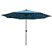 Produktbild HENGMEI 300cm ALU Sonnenschirm Gartenschirm Terrassenschirm Marktschirm Ampelschirm Strandschirm Kurbelschirm mit UV Schutz 40+, mit Solar LED Warmweiß für Balkon, Garten, Terrasse (300cm, Blau)