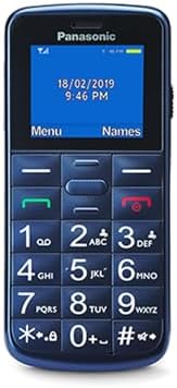 Panasonic KX-TU110EXC Telefono Cellulare Essenziale per Anziani, Pulsante SOS, Chiamata Prioritaria, Telefono a Tasti Grandi, Bluetooth, Torcia, Fotocamera, Blu
