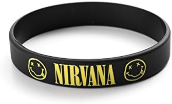 Nirvana Grunge Black Silicone Wristband (Pack of 2)