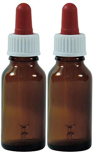 Viva-Haushaltswaren- Botellas farmacéuticas en vidrio marrón, vidrio, marrón, 20 ml, 2 piezas