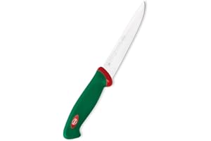 Sanelli Línea Premana Professional,Cuchillo Deshuesador Cm.16,Acero Inoxidable,Verde y Rojo,